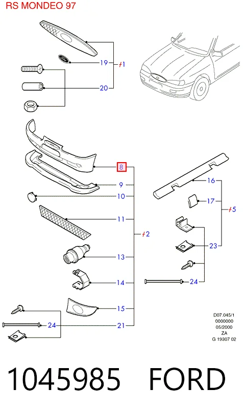 Купити Передній бампер Ford Mondeo II BFP