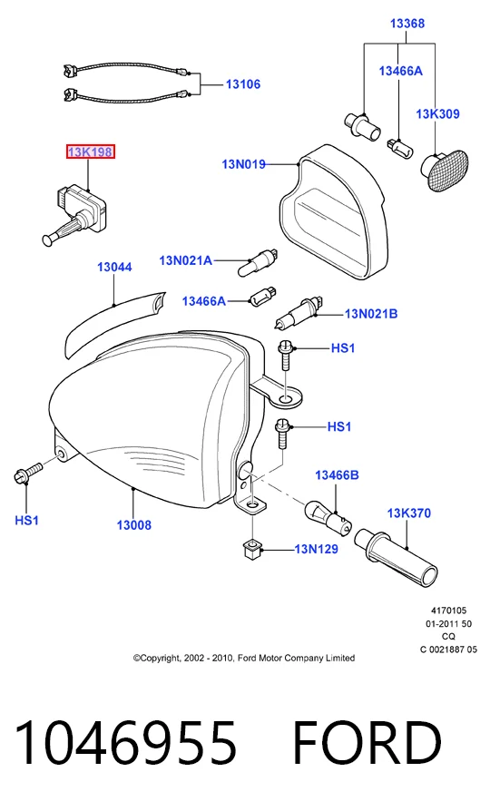 Двигун корректора фари на Ford Ka  RBT