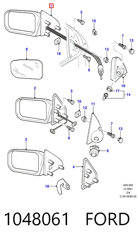 Купити Ліве бокове дзеркало Ford Fiesta Mk4 JAS, JBS
