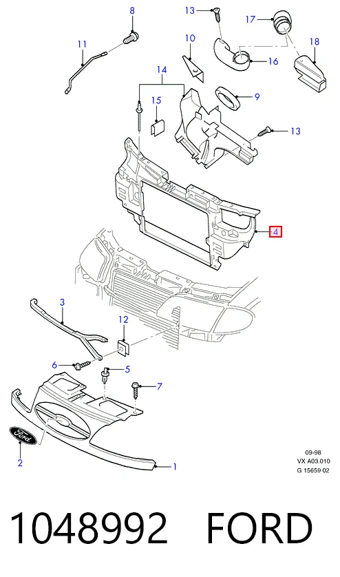  Рамка радіатора Volkswagen Sharan 1