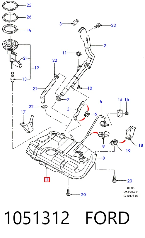 Бак паливний на Ford Fiesta COURIER J5S, J3S