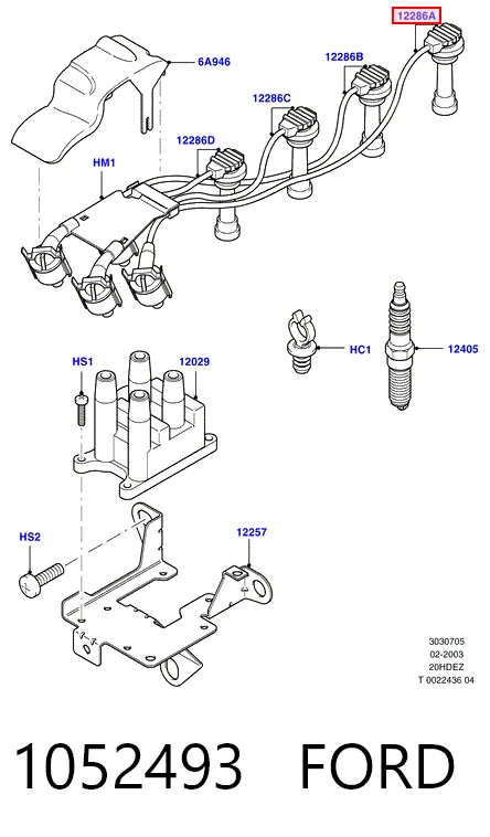 1052493 Ford Проводи високовольтні