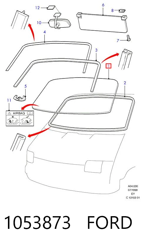 Скло лобове Ford Transit 4 E