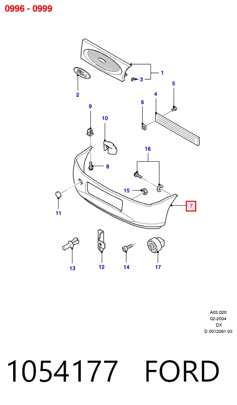  Передній бампер Ford Fiesta 