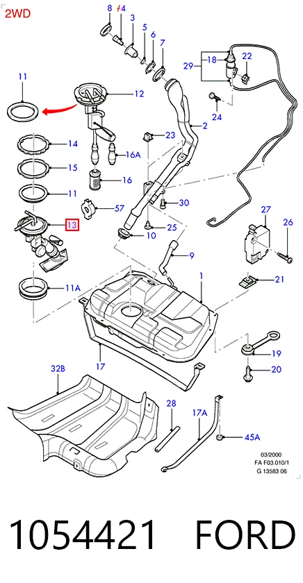 Купити Бензонасос Ford Escort VII GAL, AAL, ABL