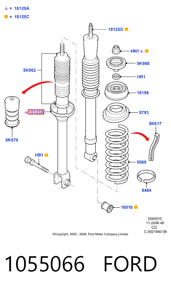 1055066 Ford Амортизатори задні