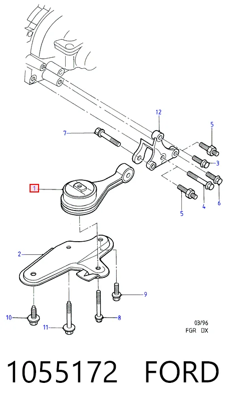 Задня подушка двигуна на Ford Fiesta Mk4 JAS, JBS