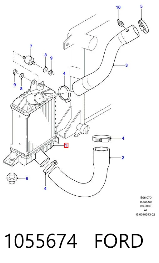 Радіатор интеркуллера Ford Transit 4 E