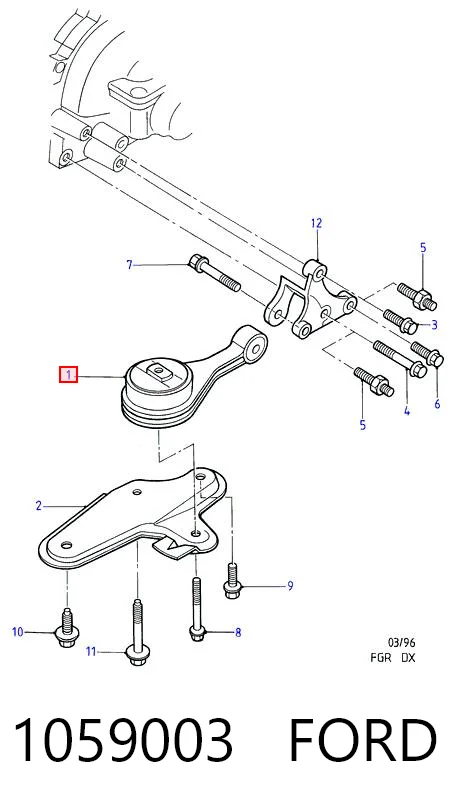 1059003 Ford Задня подушка двигуна