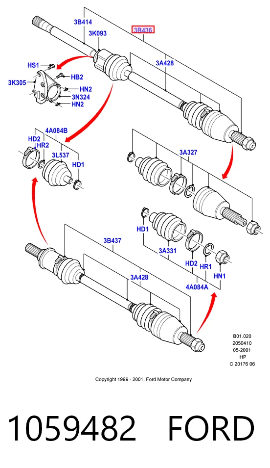 Піввісь передня, права Ford Fiesta Mk4 хетчбек (JAS, JBS) (1996 - 2002) ціна, від 103.44 USD