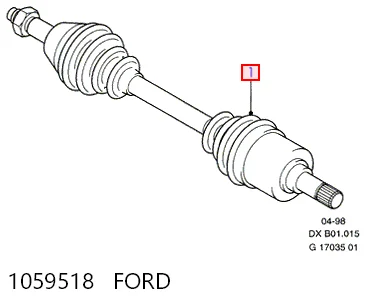 Піввісь передня, права Ford Fiesta COURIER фургон (J5S, J3S) (1996 - 2002) ціна, від 151.39 USD