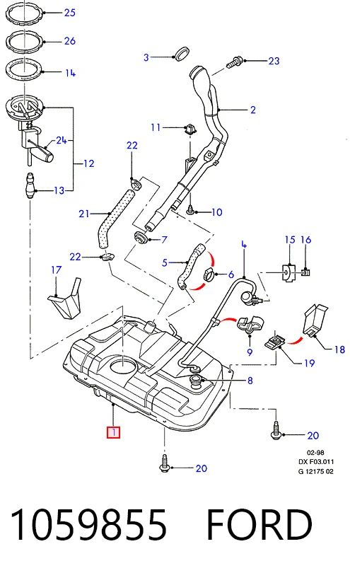Б/бак Ford Fiesta COURIER фургон (J5S, J3S) (1996 - 2002) ціна, від 200.65 USD