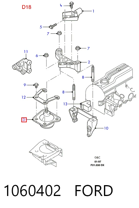 Права подушка двигуна JP Group B1034 ціна, від 45.73 USD