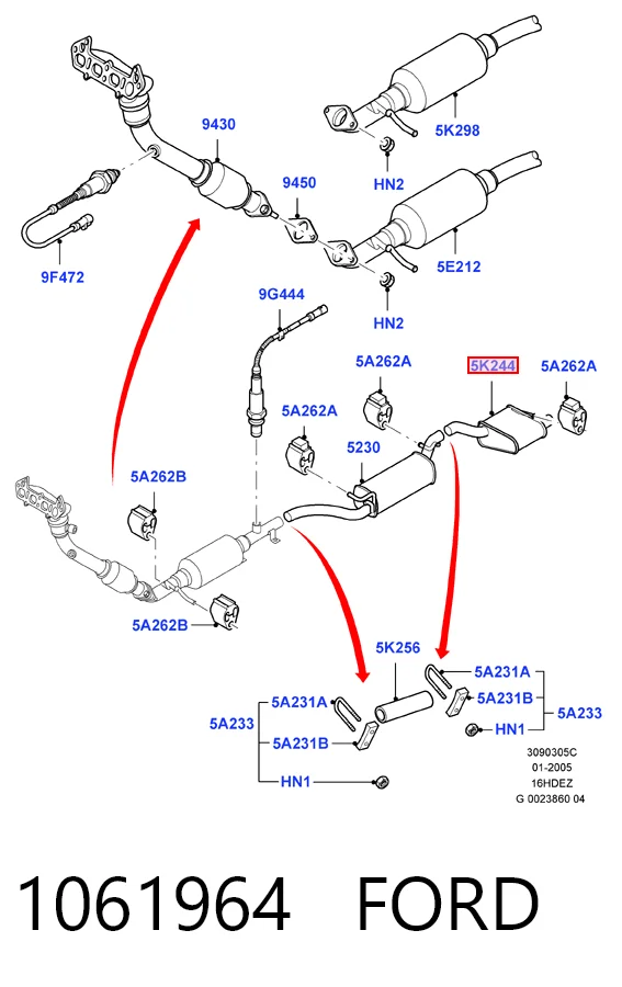 Вихлопна труба Ford Focus I хетчбек (DAW, DBW) (1998 - 2004) ціна, від 61.67 USD