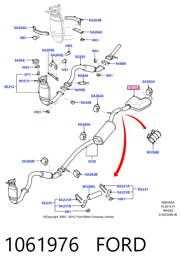 Вихлопна труба Ford Focus I універсал (DNW) (1999 - 2004) ціна, від 51.79 USD