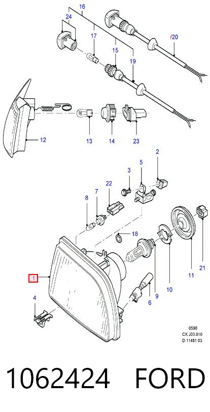 Фара правая Ford Fiesta Mk3 хетчбек (GFJ) (1989 - 1995) ціна, від 28.57 USD