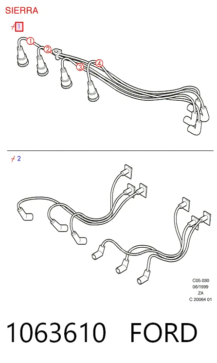 Проводи високовольтні на Ford Sierra II GBC,GBG