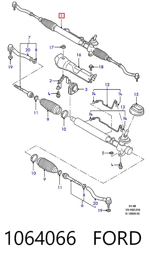 1064066 Ford Рейковий рульовий механізм