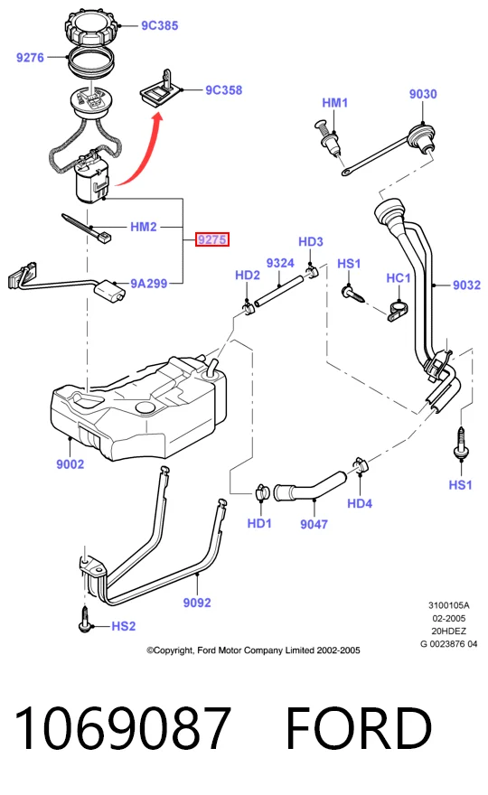 1069087 Ford Електробензонасос
