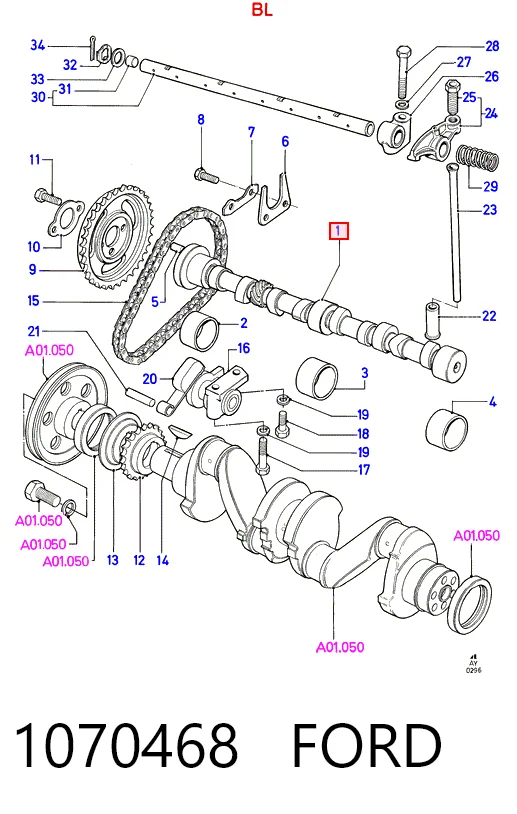 Вал розподільний на Ford Fiesta Mk2 FBD
