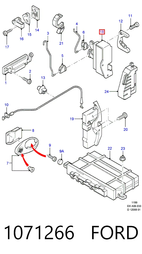 Замок водійських дверей на Ford Ka  RBT