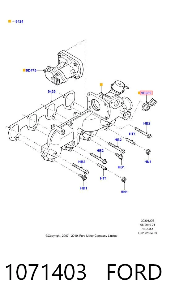 1071403 Ford Датчик положення дросельної заслінки (потенціометр)