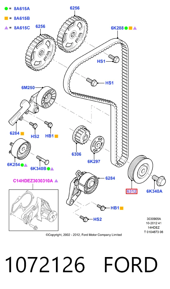 Демпфер колінвалу на Ford Focus I DFW