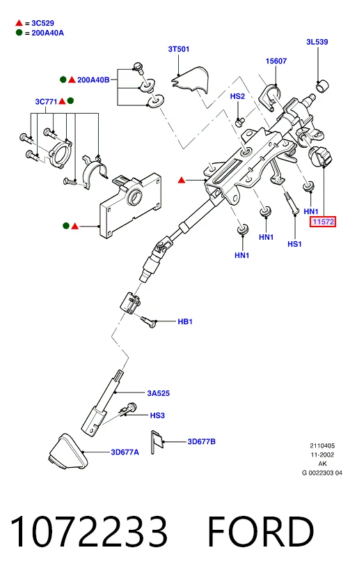 1072233 Ford Контактна група замка