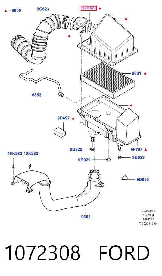 1072308 Ford Датчик витрати повітря
