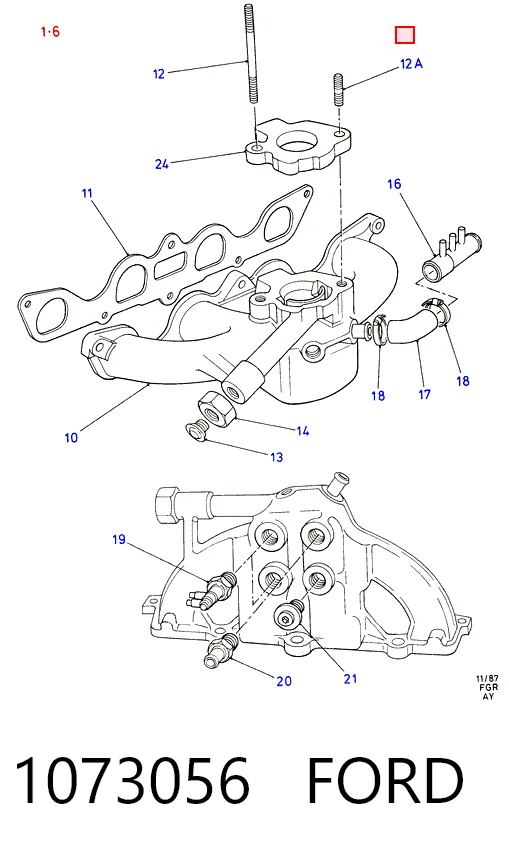 Прокладка випускного колектора Ford Escort III хетчбек (GAA, AWA, ABFT, AVA) (1980 - 1985) ціна, від 3.48 USD