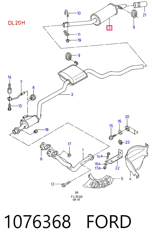 Глушилка задня на Ford Sierra II GBG, GB4
