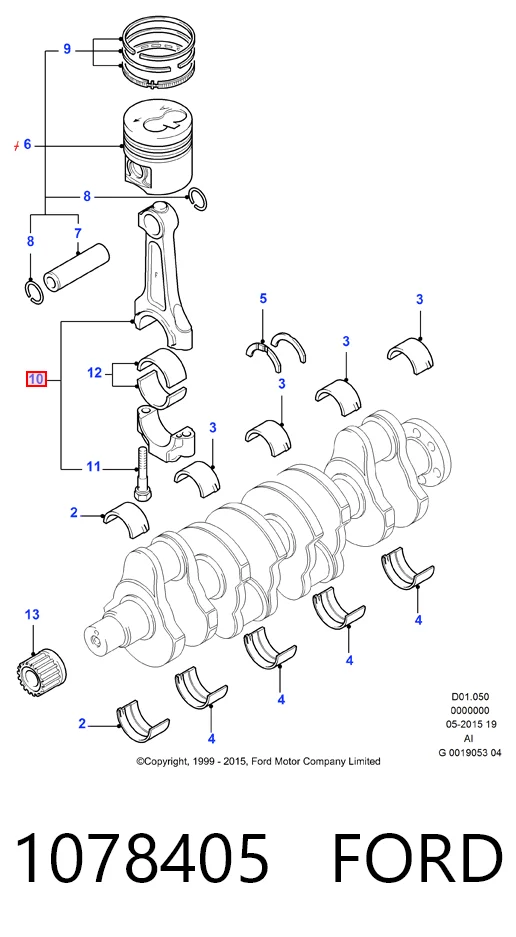 Шатун поршня ДВЗ Ford 1S4Q6200AD ціна, від 34.20 USD