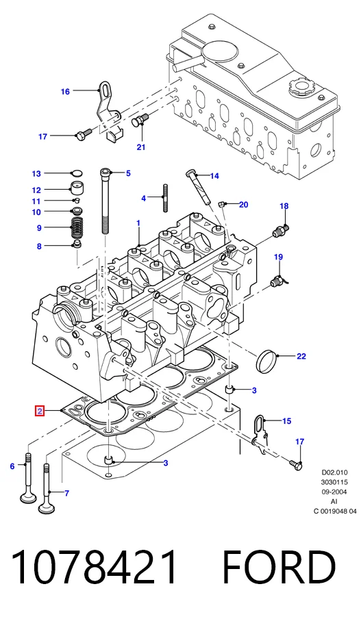 Прокладка під головку на Ford Connect  TC7