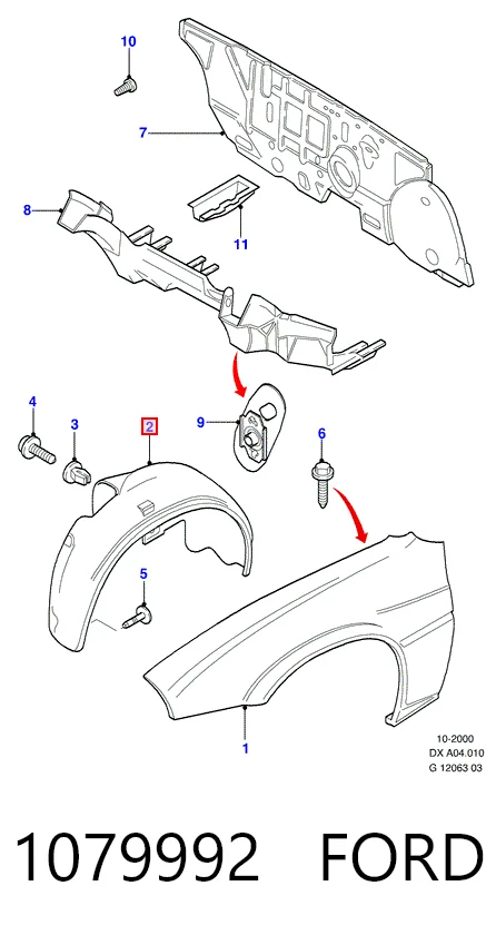 Підкрилок передній лівий Ford Fiesta Mk4