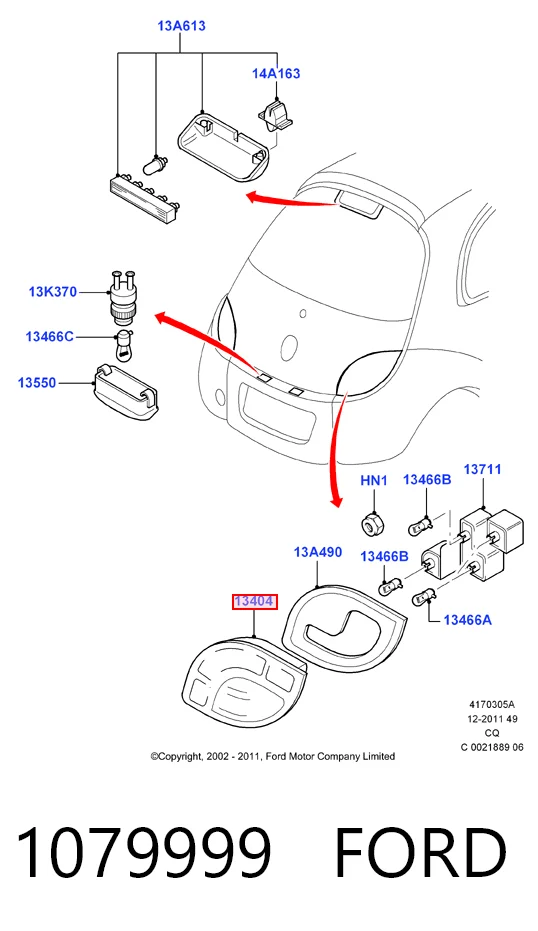 Задній правий стоп Ford Ka 