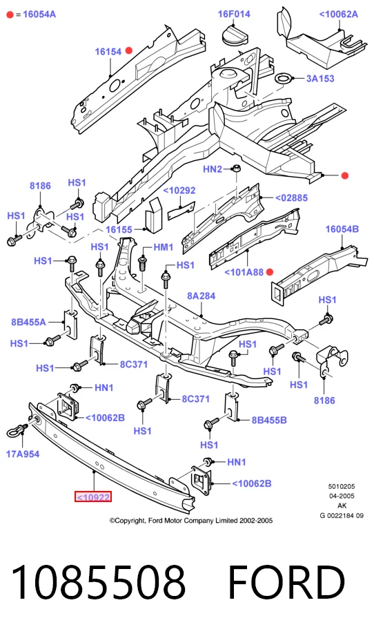 Шина бампера переднього Ford Focus I седан (DFW) (1999 - 2005) ціна, від 21.14 USD