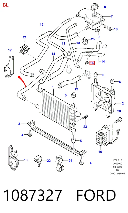 Покажчик температури охолоджуючої рідини на Ford Fiesta Mk4 JAS, JBS