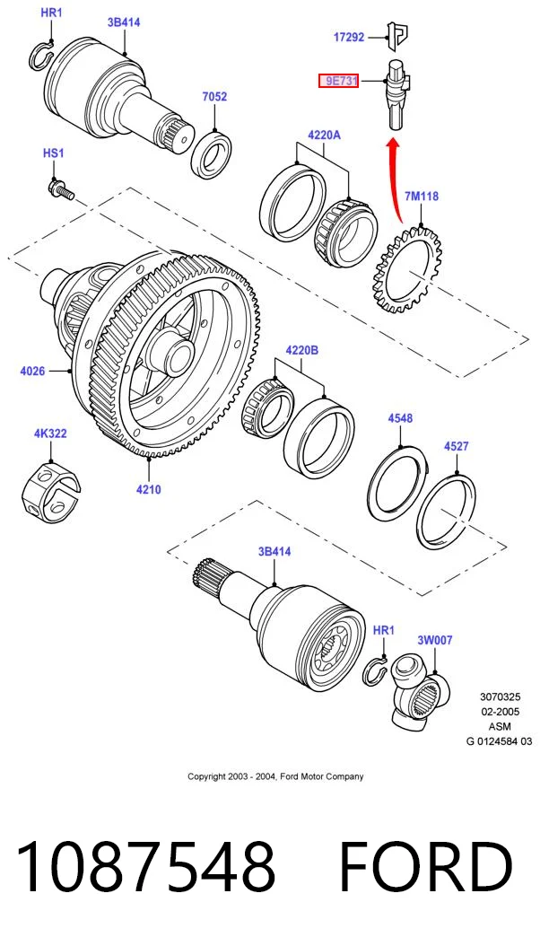 1087548 Ford Датчик швидкості спідометра