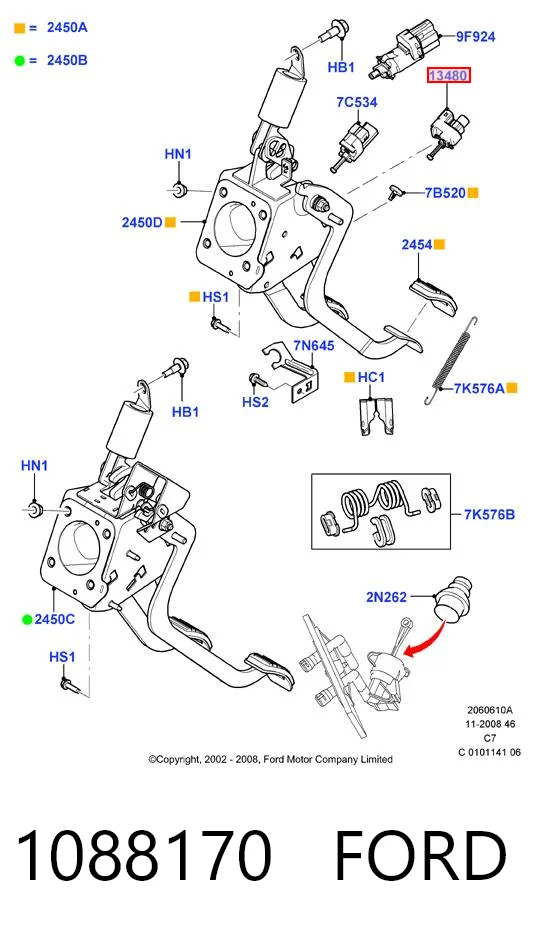 1088170 Ford Лягушка стоп-сигналу