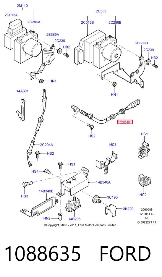 1088635 Ford Датчик АБС (ABS) задній правий