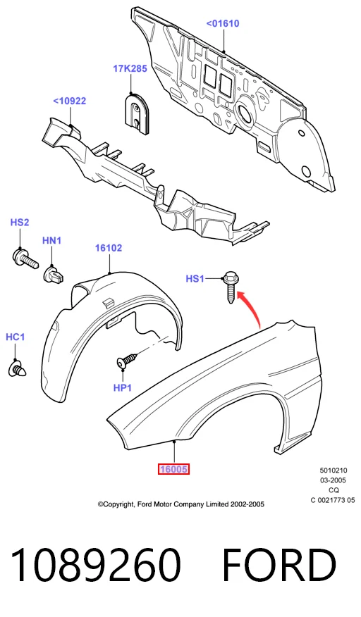 Ліве переднє крило Ford Ka хетчбек (RBT) (1996 - 2008) ціна, від 40.96 USD