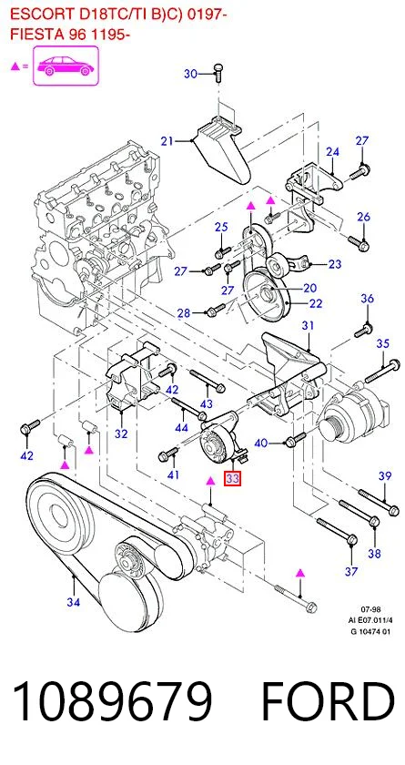 Натягувач приводного ременя 1089679 Volvo