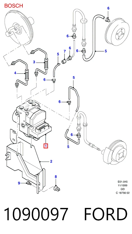 Блок управління АБС (ABS) на Ford Mondeo II BFP