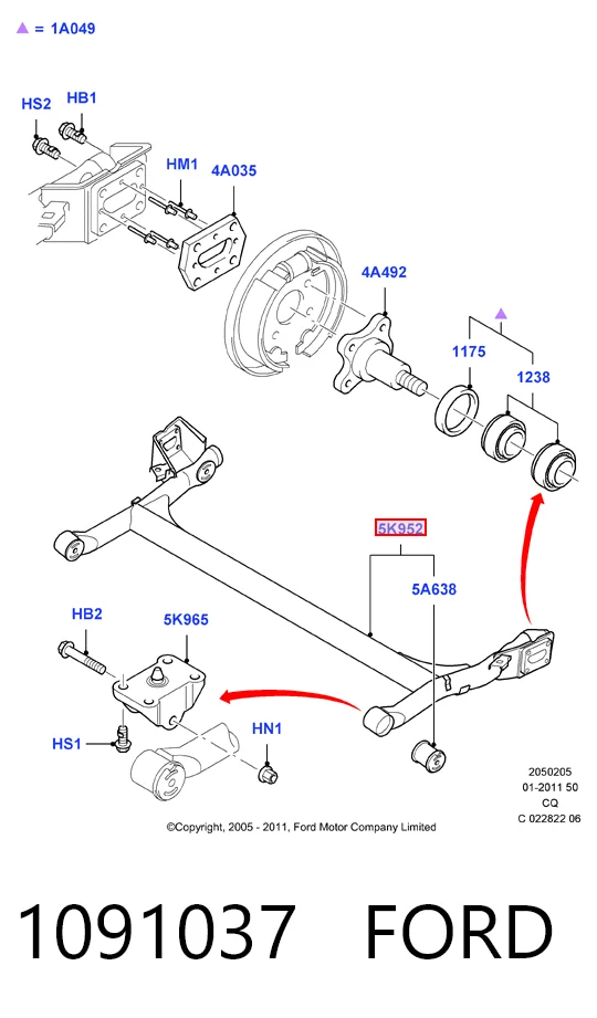 Підвіска задня на Ford Ka  RBT