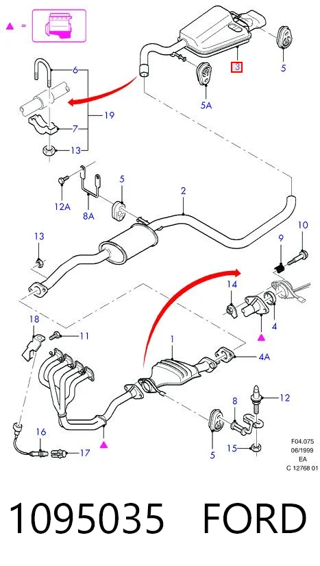 1095035 Ford Глушилка задня