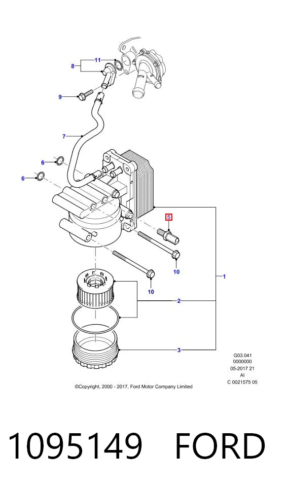 1095149 Ford Датчик показника тиску масла