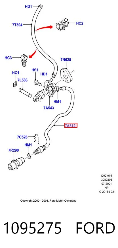 Шланг зчеплення Ford Fiesta COURIER фургон (J5S, J3S) (1996 - 2002) ціна, від 85.10 USD