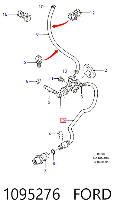  Шланг зчеплення Ford Fiesta 