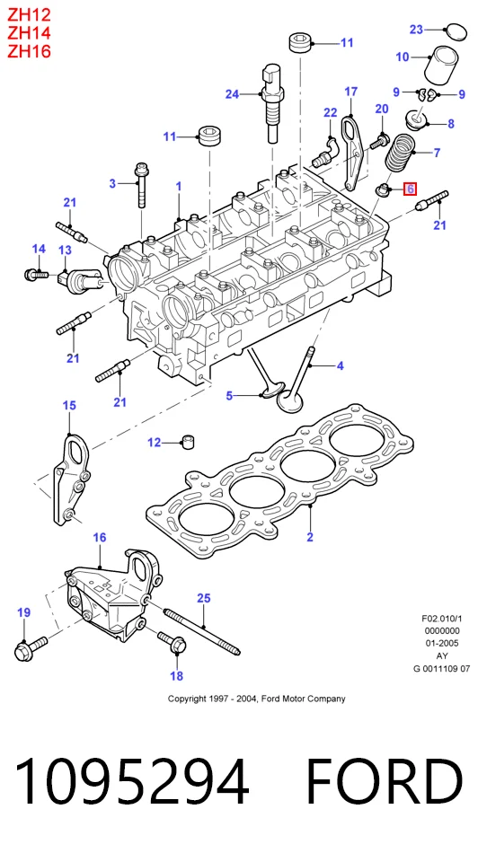 1095294 Ford Сальник клапана (маслоз'йомного), впускного