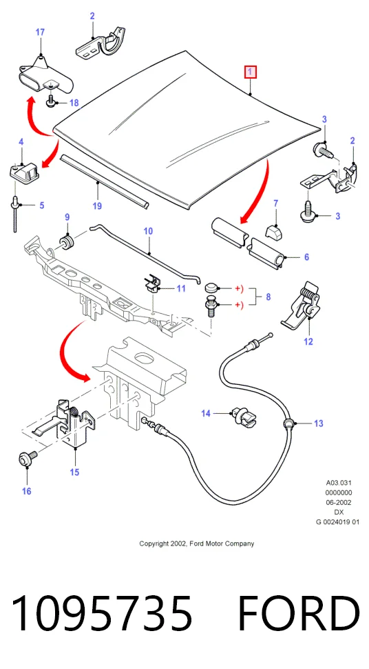 Капот Ford Fiesta Mk4 хетчбек (JAS, JBS) (1996 - 2002) ціна, від 28.31 USD